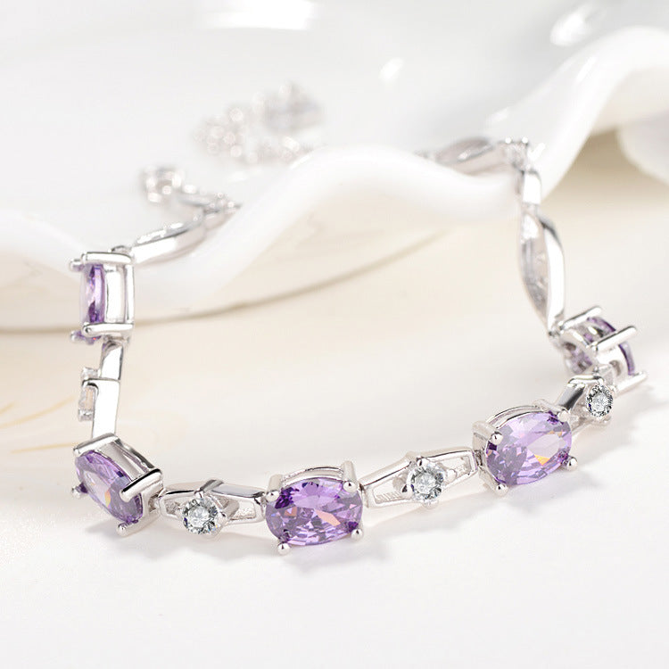 Sterling Silver Amethyst Bracelet