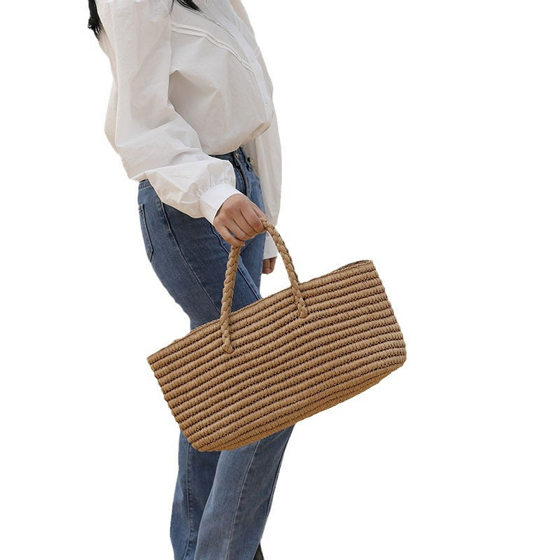 Chic Handwoven Straw Tote Bag