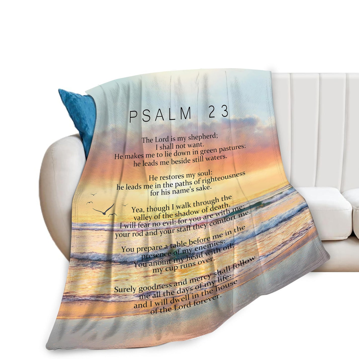 Psalm 23 Throw Blanket – 40"x50" Cozy Faith-Inspired Gift Blanket