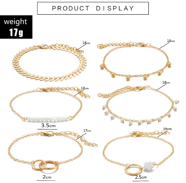 Floral Arrow Leaf Charm Bracelet