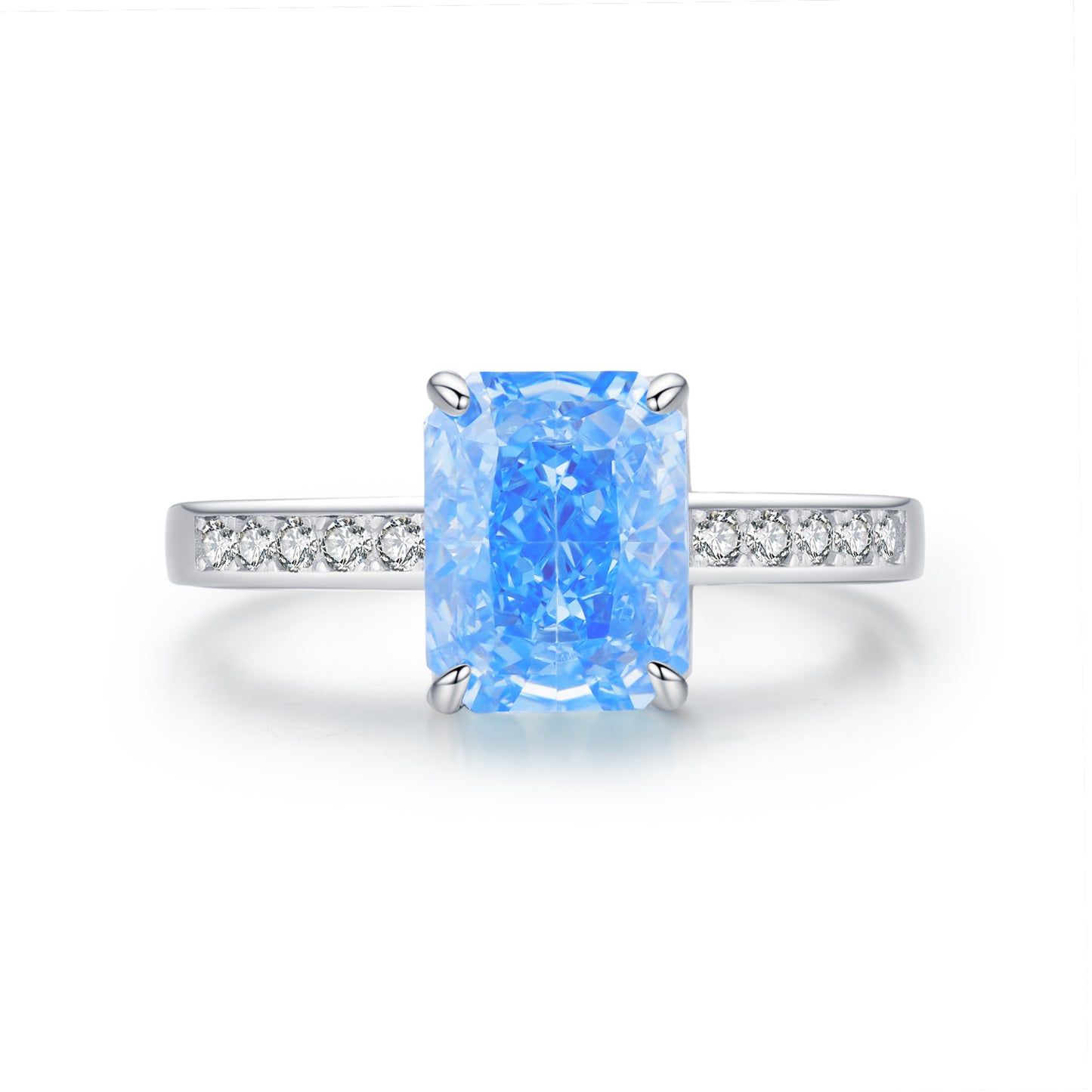 Women's 925 Sterling Silver Ice Flower Cut Zircon Ring
