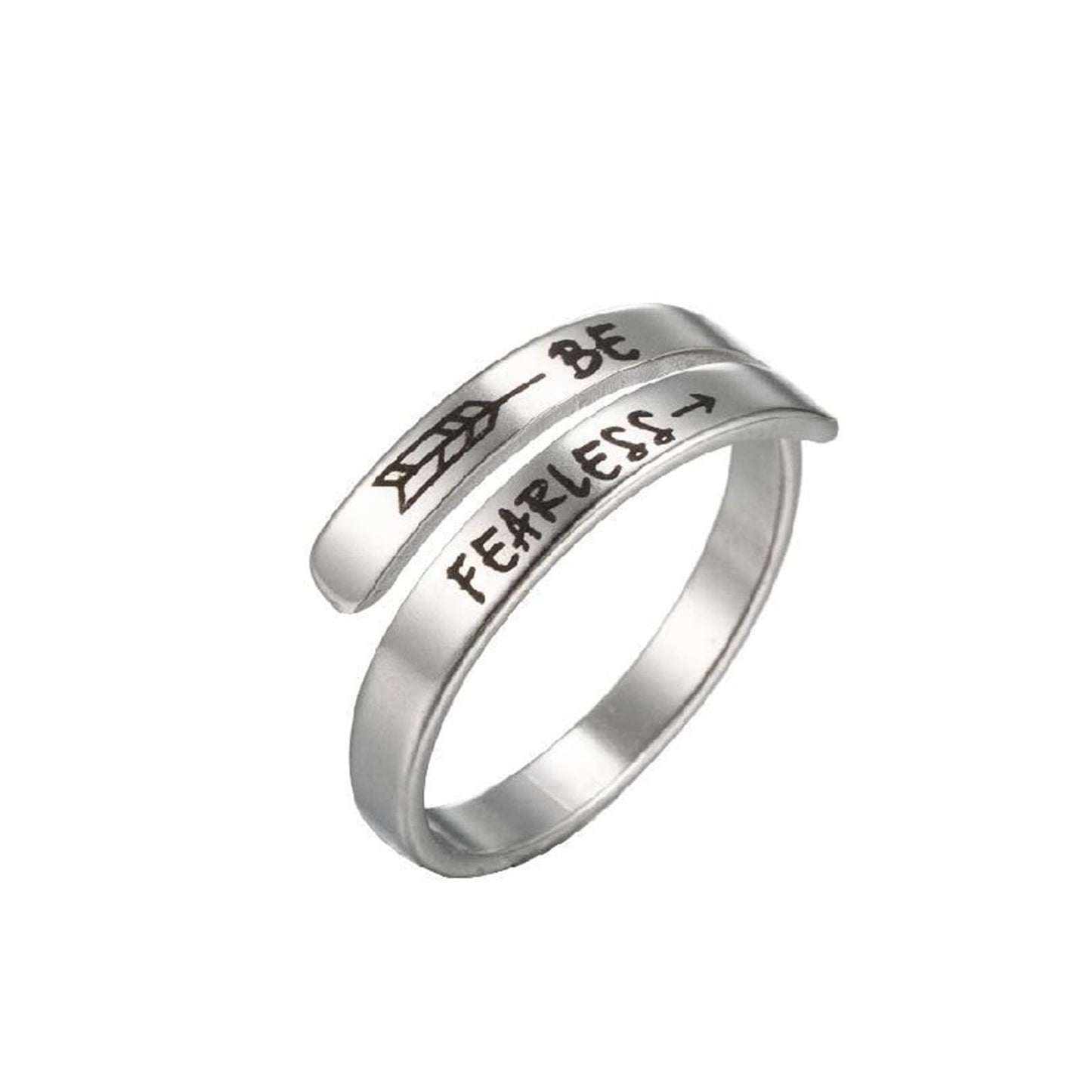 Christian Engraved Stainless Steel Ring – Adjustable Love Faith Hope Letter Ring for Women & Men