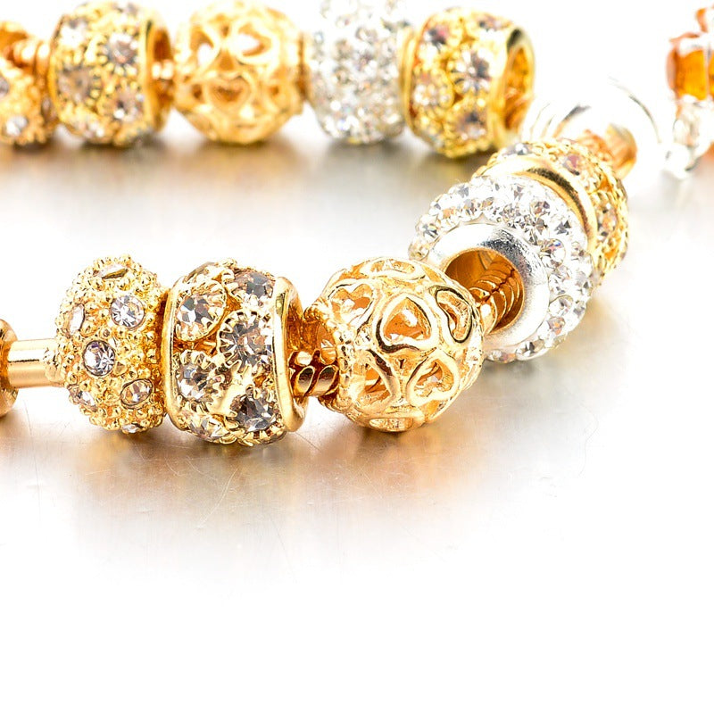 Women's Crystal Gold-Plated Bracelet – Adjustable, 4 Sizes