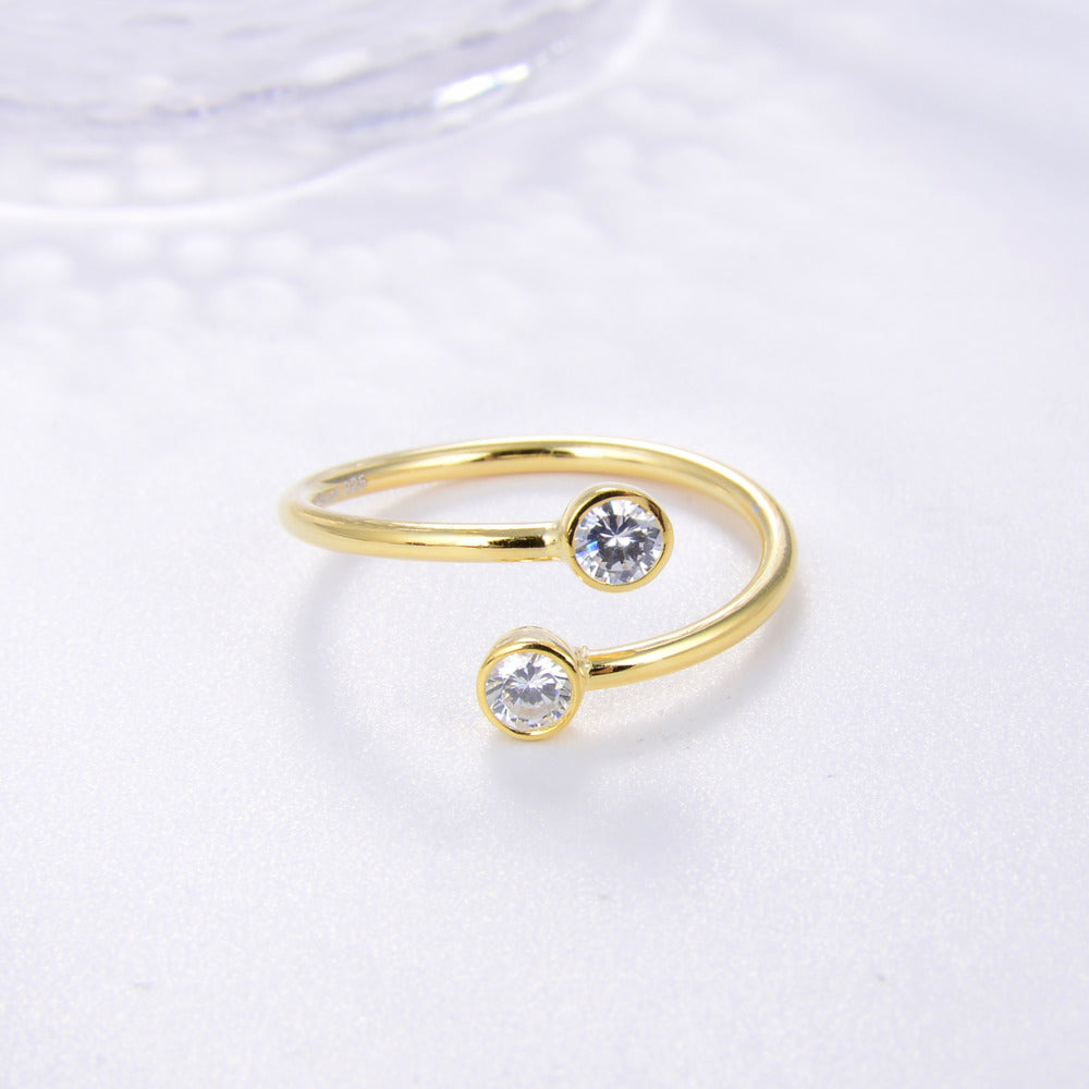 925 Sterling Silver & 18K Gold Plated Ring