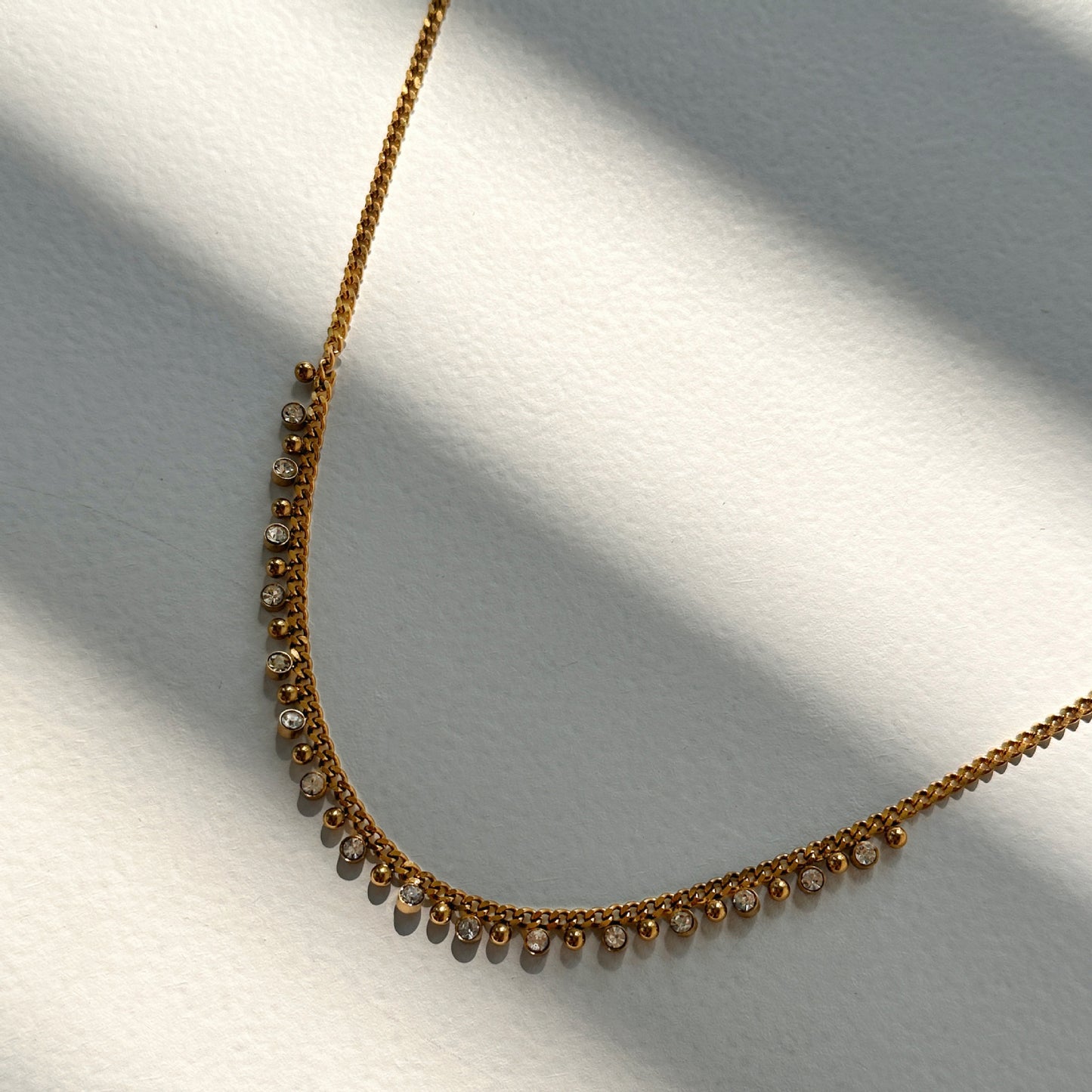 18K Gold-Plated Zircon Cuban Chain Necklace
