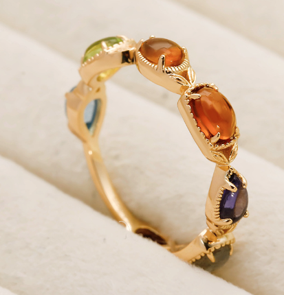 Artistic Retro 925 Silver Citrine Olivine Ring