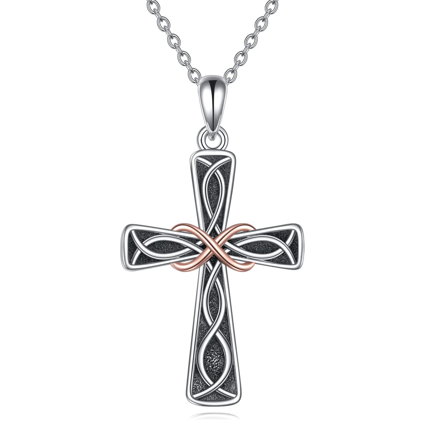 Celtic Knot Cross Necklace – Sterling Silver Infinity Pendant