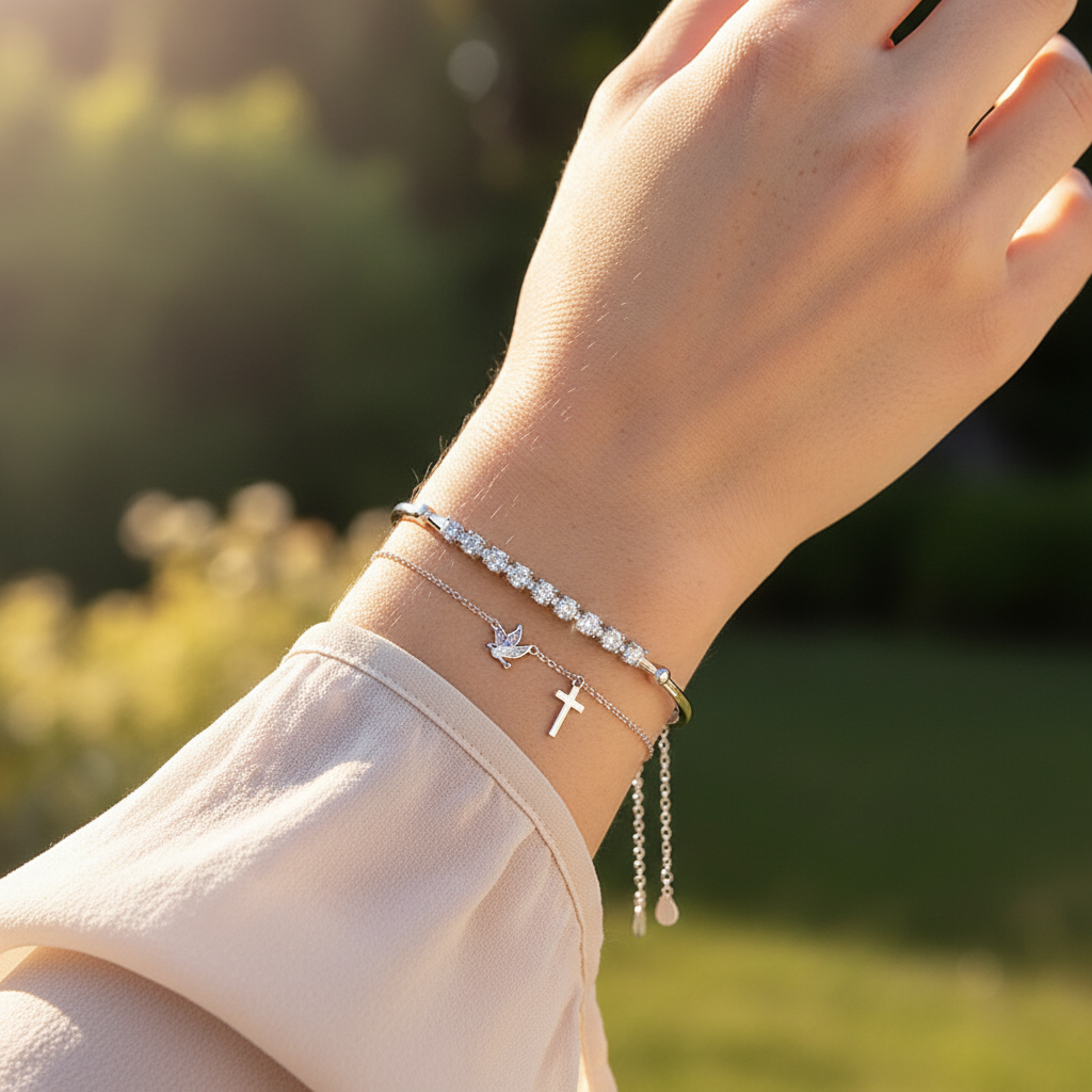 S925 Sterling Adjustable Moissanite Bracelet
