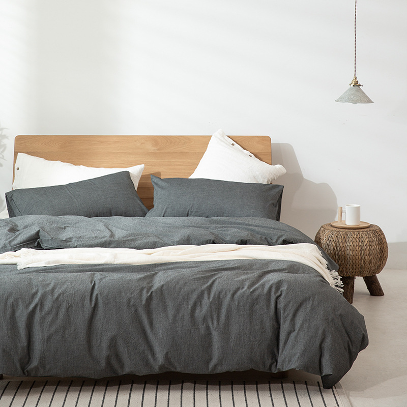 Minimalist Japanese Bedding Set – Muji-Inspired, Lattice Pattern