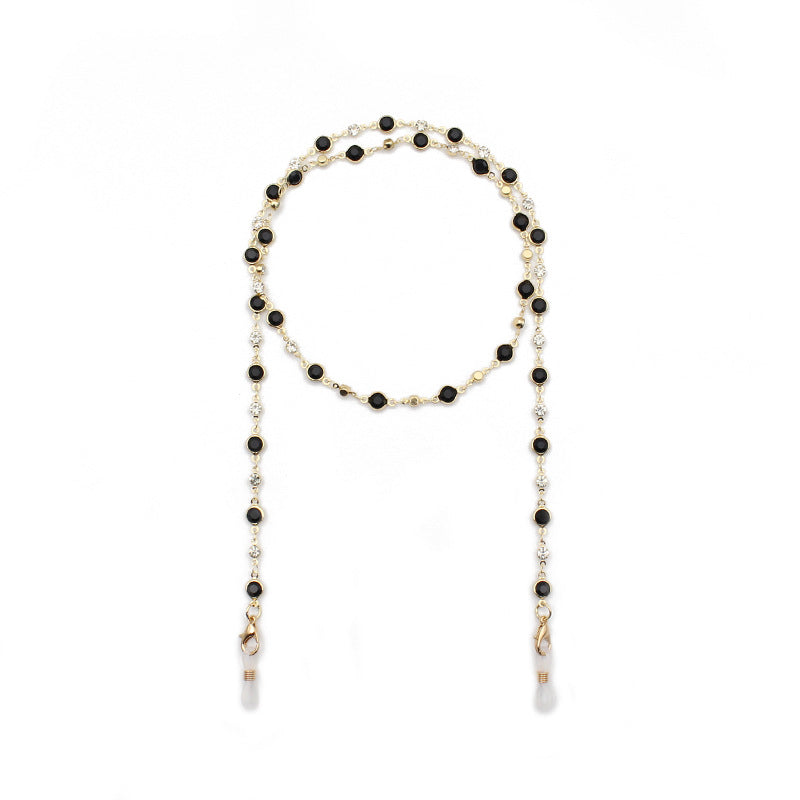 Luxury Eyeglass Chain with Colorful Crystal Accents