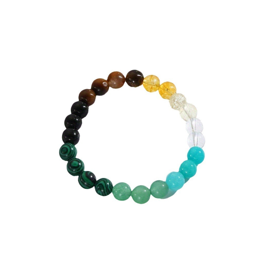 Natural Stone Citrine & Malachite Bracelet