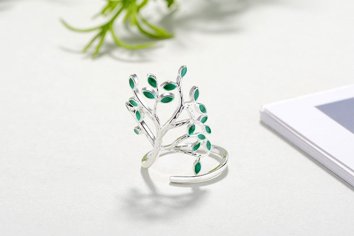 Handmade 925 Silver Leaf Ring