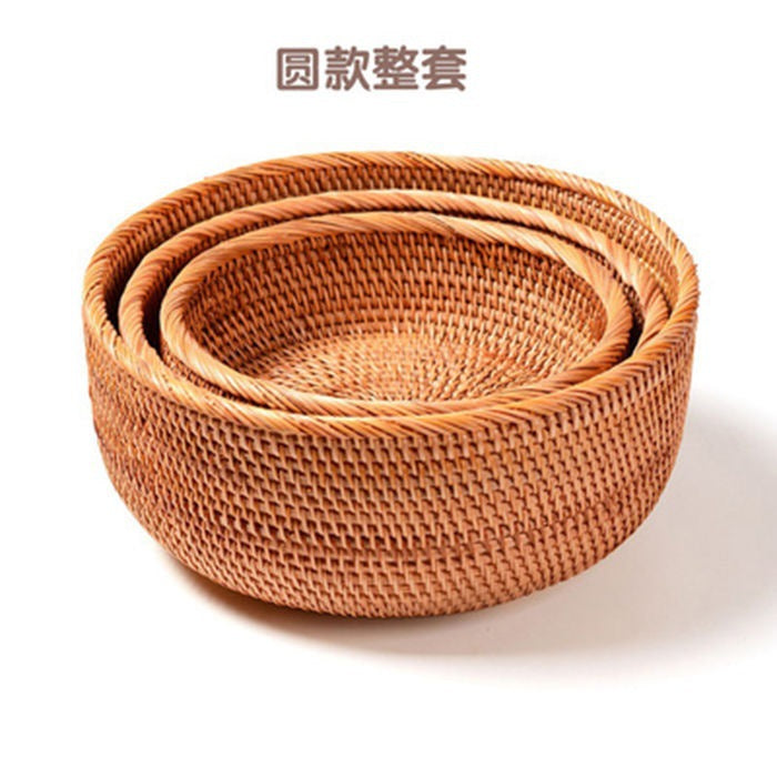 Vietnamese Wicker Rattan Basket Set (3 Pieces)