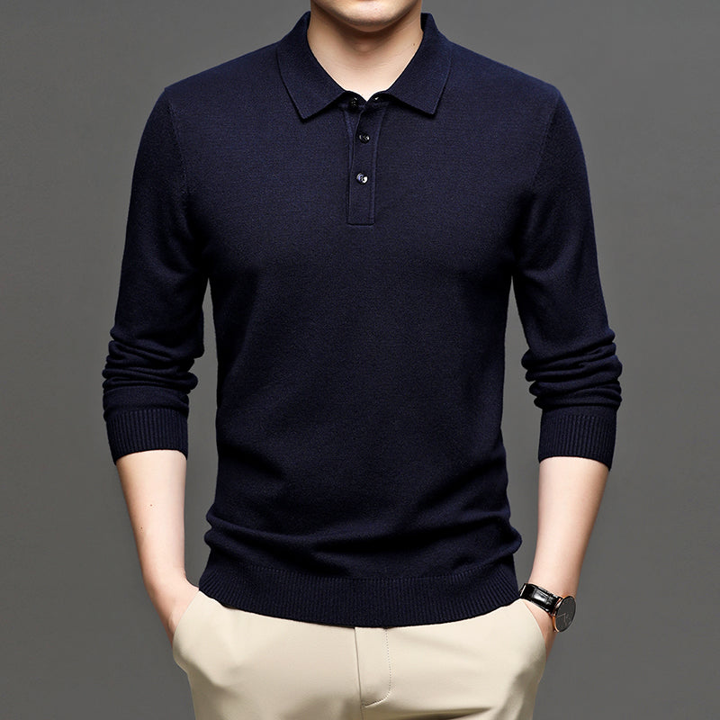 Men's Casual Business Knit Polo Shirt