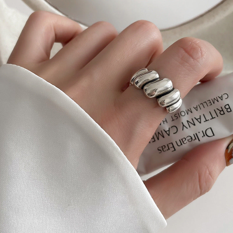 Vintage Thai Sterling Silver Ring – Electroplated Statement Piece