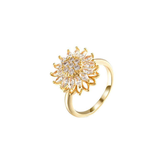 Rotating Sunflower Fidget Ring