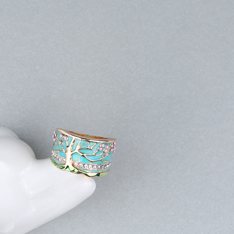 Retro Resin Floral Ring