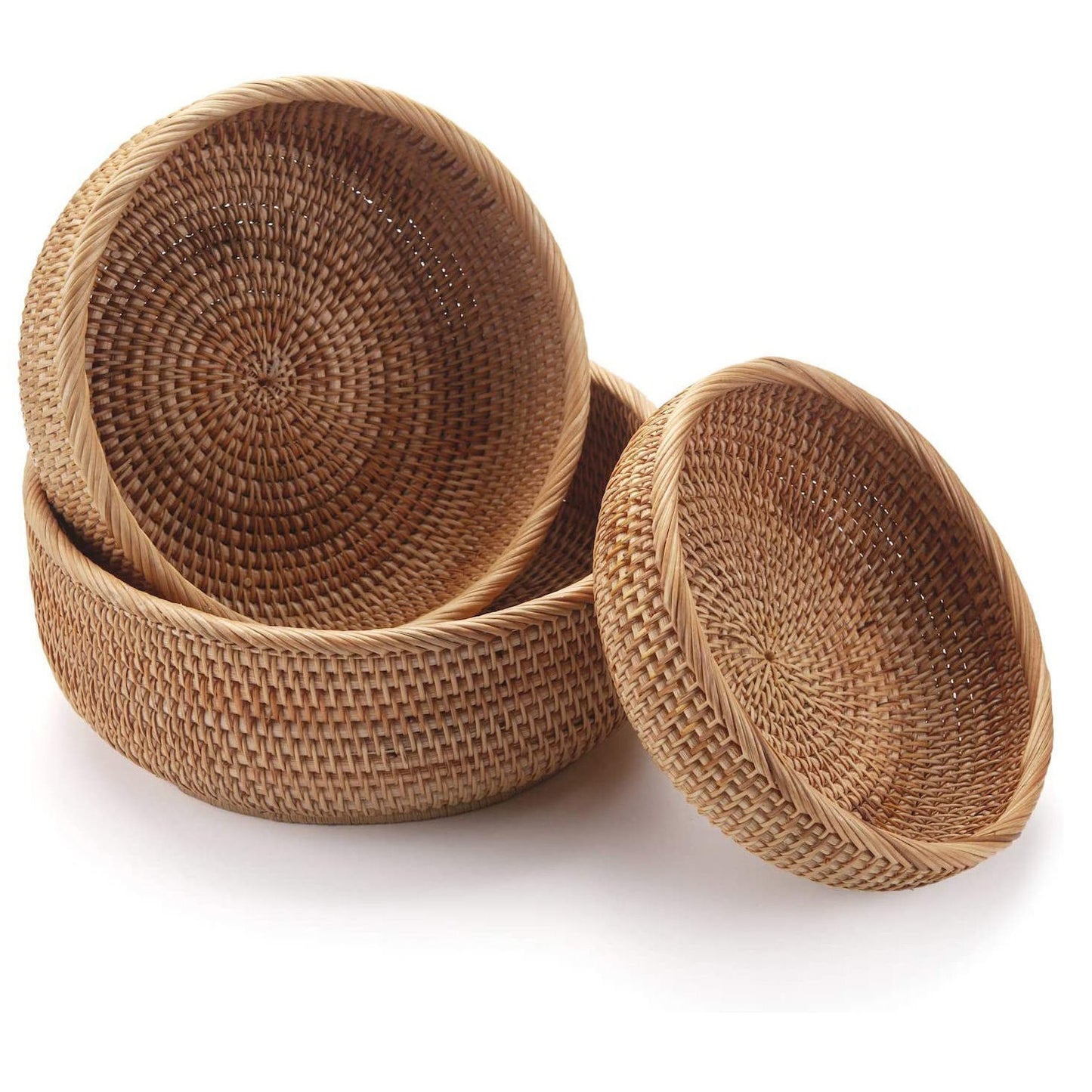 Vietnamese Wicker Rattan Basket Set (3 Pieces)