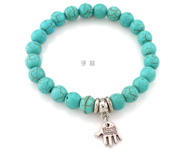Blue Turquoise Charm Cross Bracelet