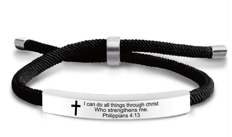 Stainless Steel Scripture Bracelet
