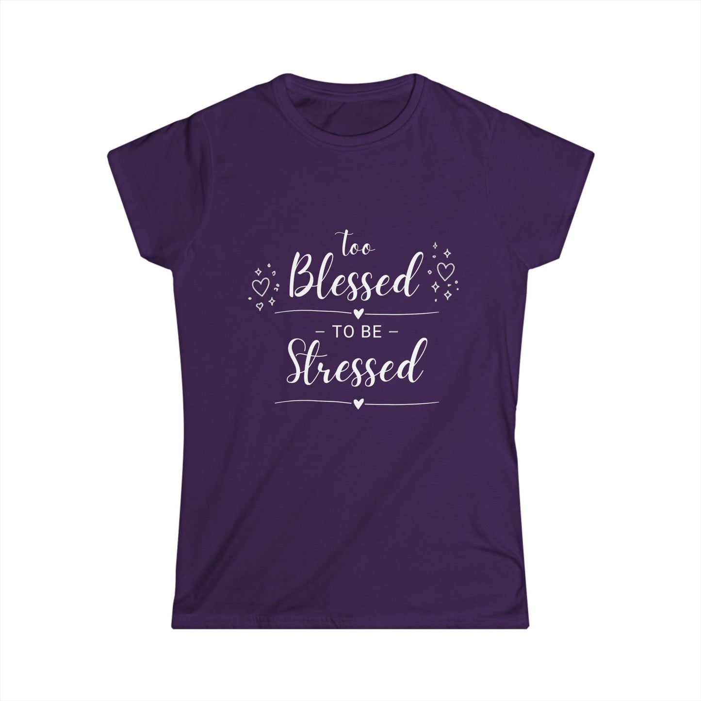 Women's "Too Blessed to Be Stressed" Graphic Cotton T-Shirt - Casual Daily Wear Top for Ladies