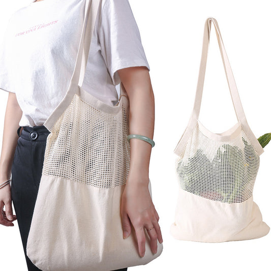 Cotton Canvas Grocery Tote Bag