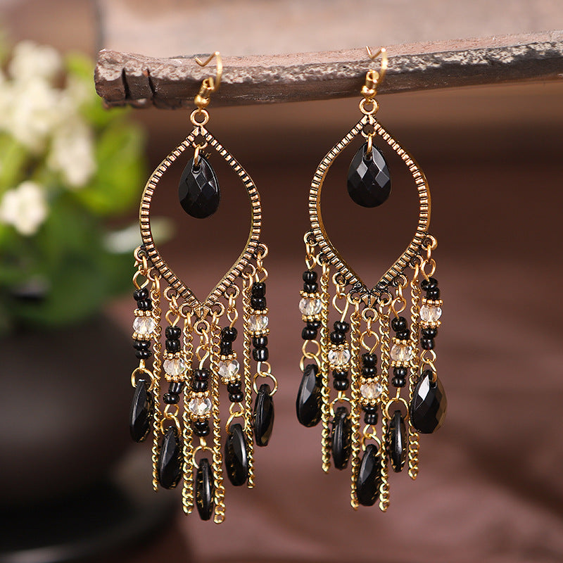 Bohemian Long Tassel Earrings - Gold Plated