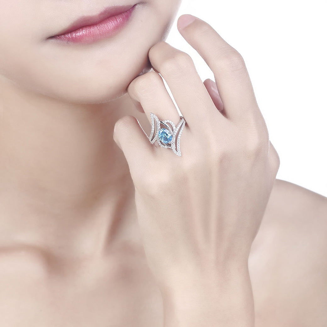 925 Sterling Silver Gemstone Ring for Women
