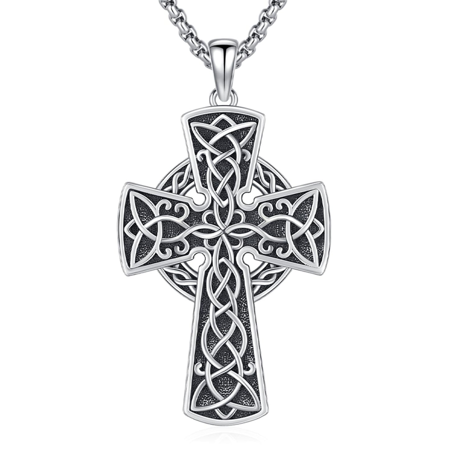 Celtic Cross Pendant Necklace – 925 Sterling Silver