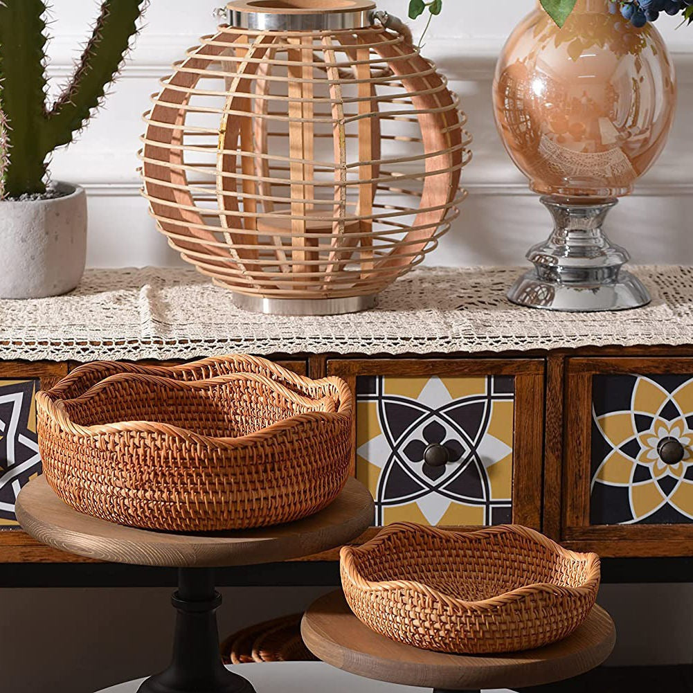 Vietnamese Wicker Rattan Basket Set (3 Pieces)