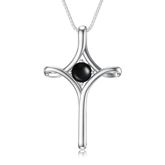 Faith Onyx Cross Necklace