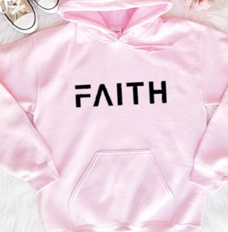 Faith Letter Print Hooded Sweatshirt