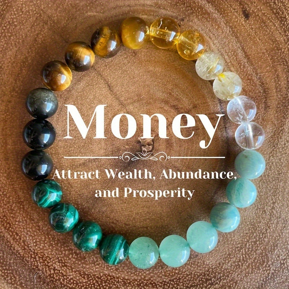 Natural Stone Citrine & Malachite Bracelet