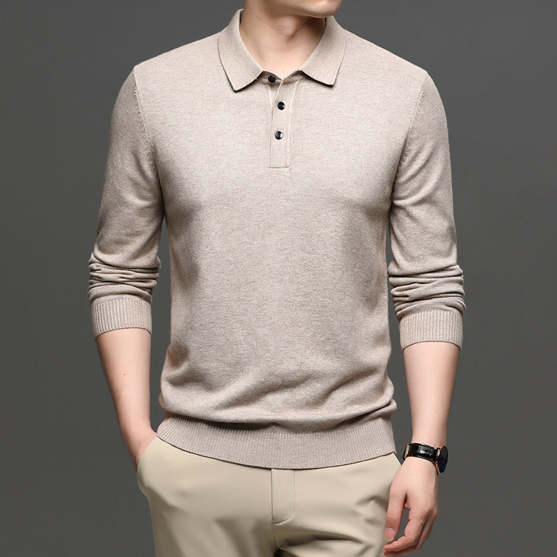 Men's Casual Business Knit Polo Shirt