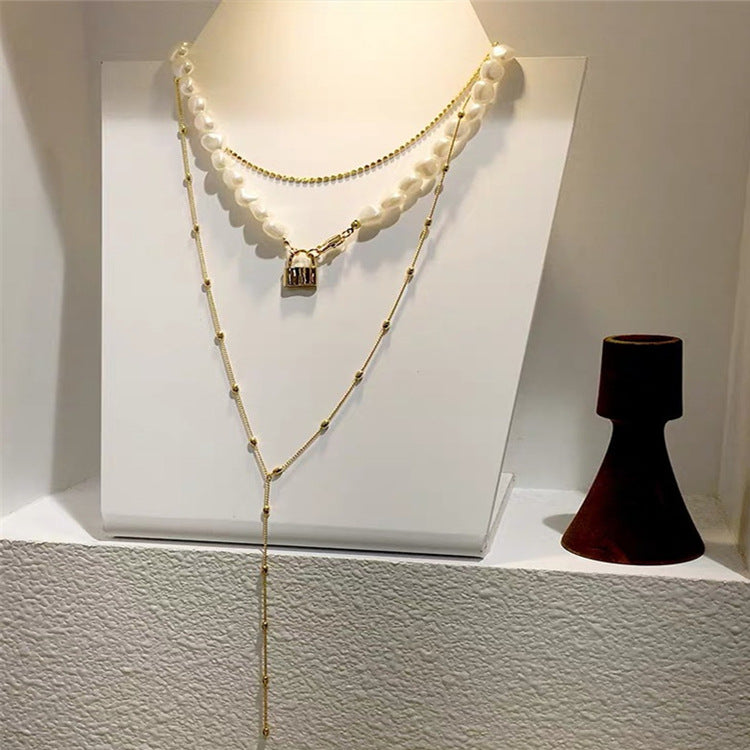Baroque Inspired Multi-Tiered Pearl Necklace