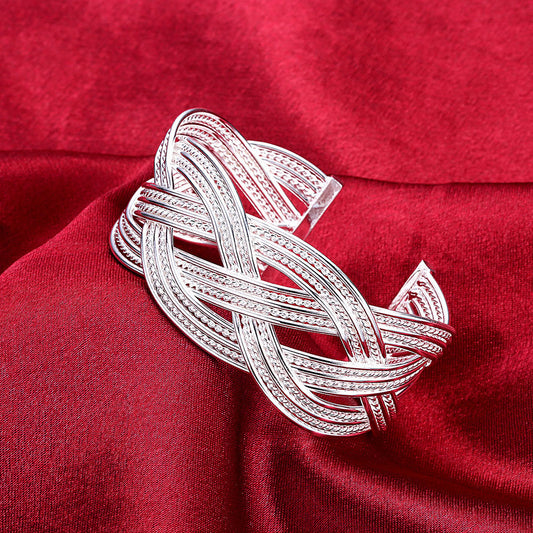 Stylish Silver Woven Bracelet