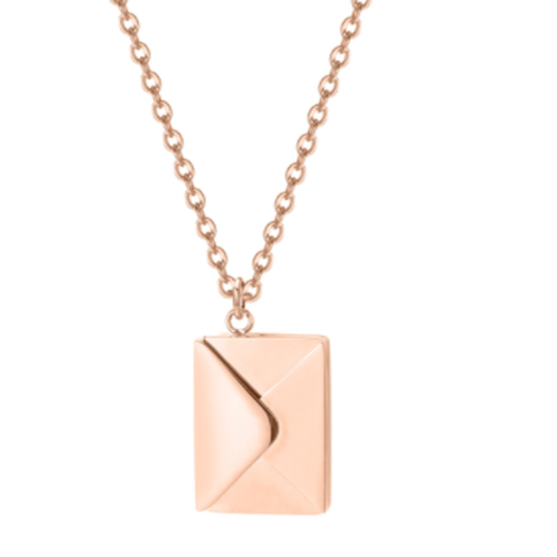Envelope Pendant Necklace – Titanium Steel in Rose Gold, Gold & Silver