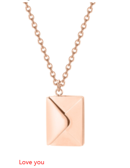 Envelope Pendant Necklace – Titanium Steel in Rose Gold, Gold & Silver