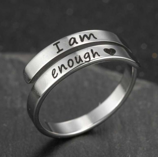 Dual Band English Stainless Steel Ring