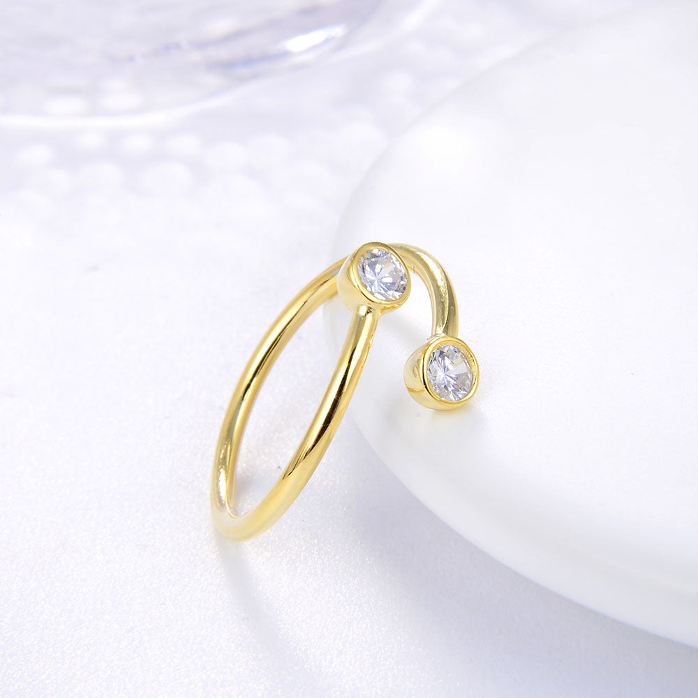 925 Sterling Silver & 18K Gold Plated Ring