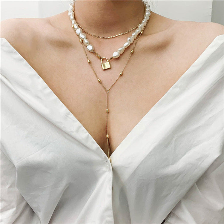 Baroque Inspired Multi-Tiered Pearl Necklace