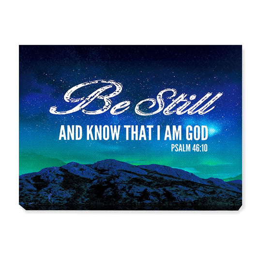 JANLAN PSALM 46:10 Wall DecorBible Verse Canvas Wall ArtBe Still And Know That I am God Christian Wall Art Decor for Home Bedroom Living Room