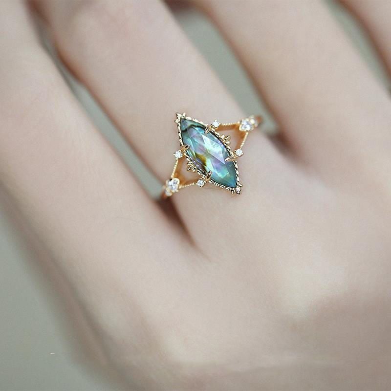 3D White Crystal Mosaic S925 Silver-Plated Ring