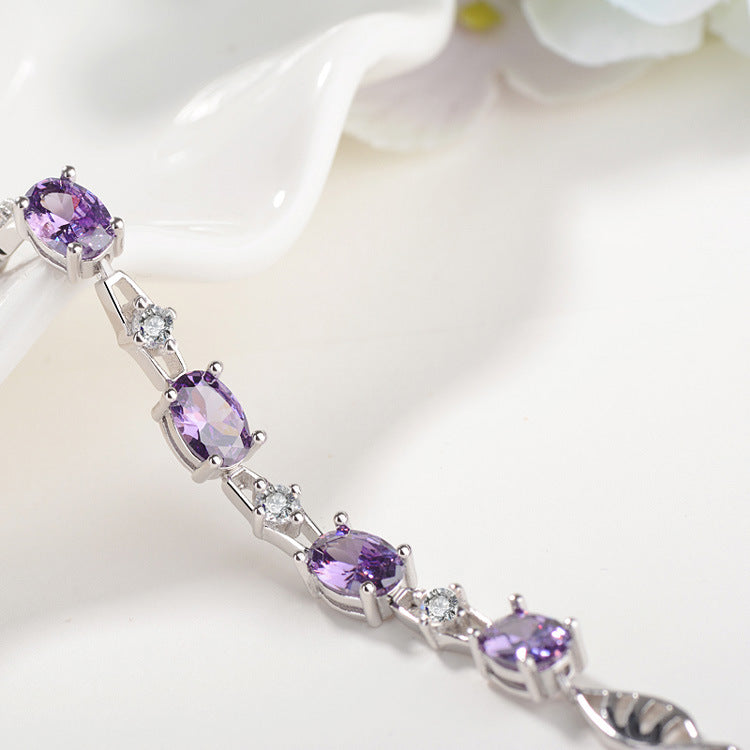 Sterling Silver Amethyst Bracelet