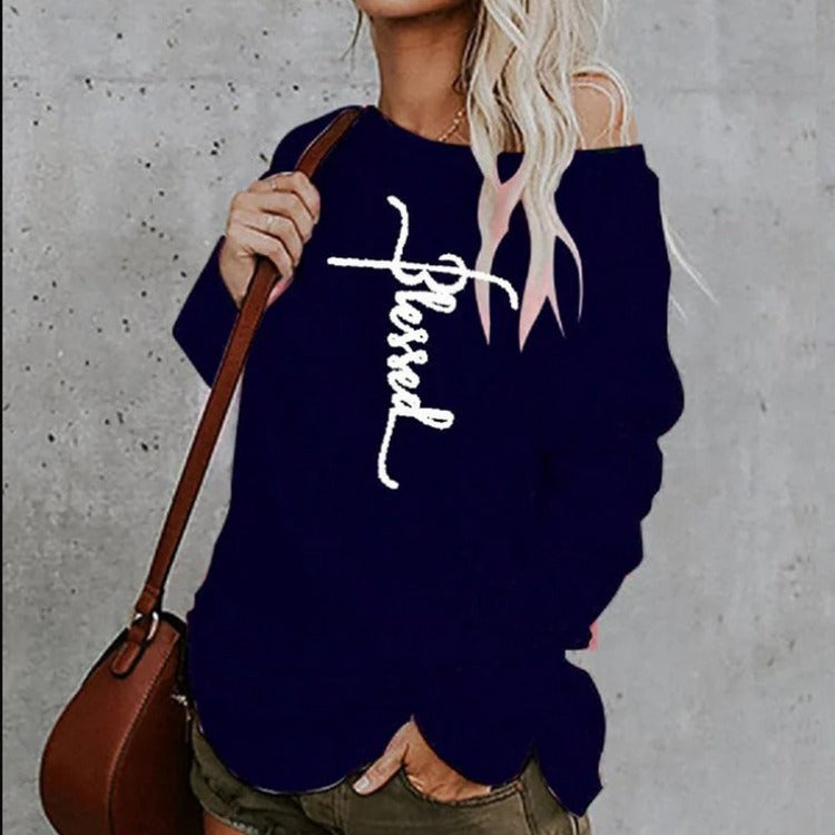 Women's Loose Fit "Blessed"- Long Sleeve T-Shirt
