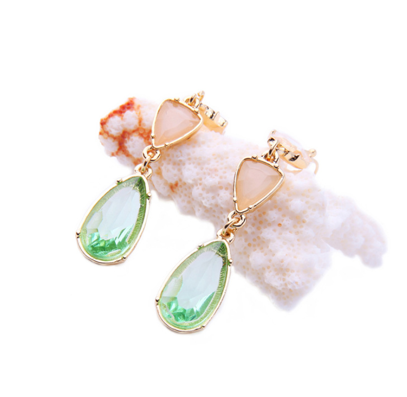 Waterdrop Earrings with Alloy Gemstone Crystals