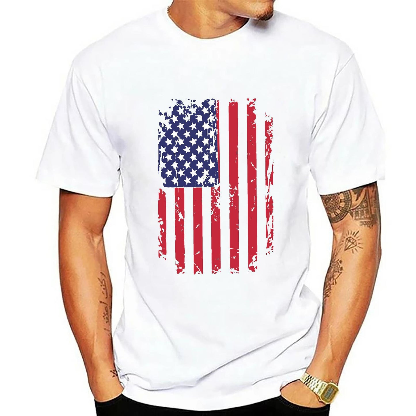Men's 3D Digital Print T-Shirt-Patriotic