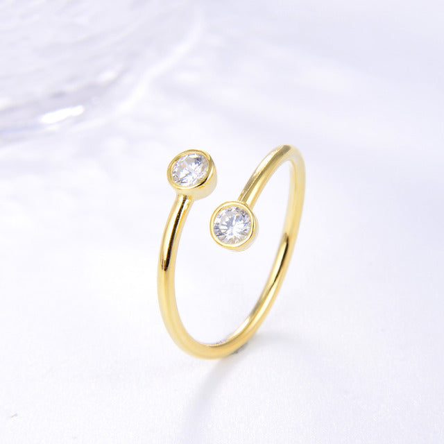 925 Sterling Silver & 18K Gold Plated Ring