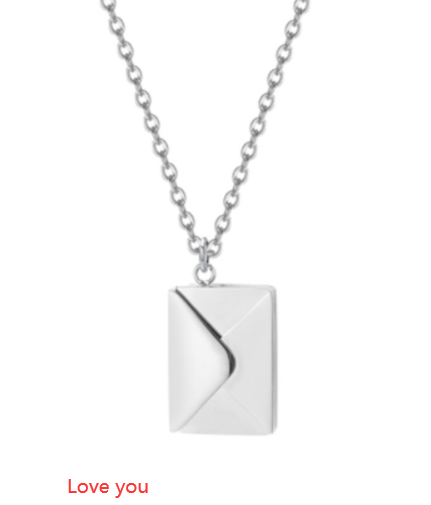Envelope Pendant Necklace – Titanium Steel in Rose Gold, Gold & Silver