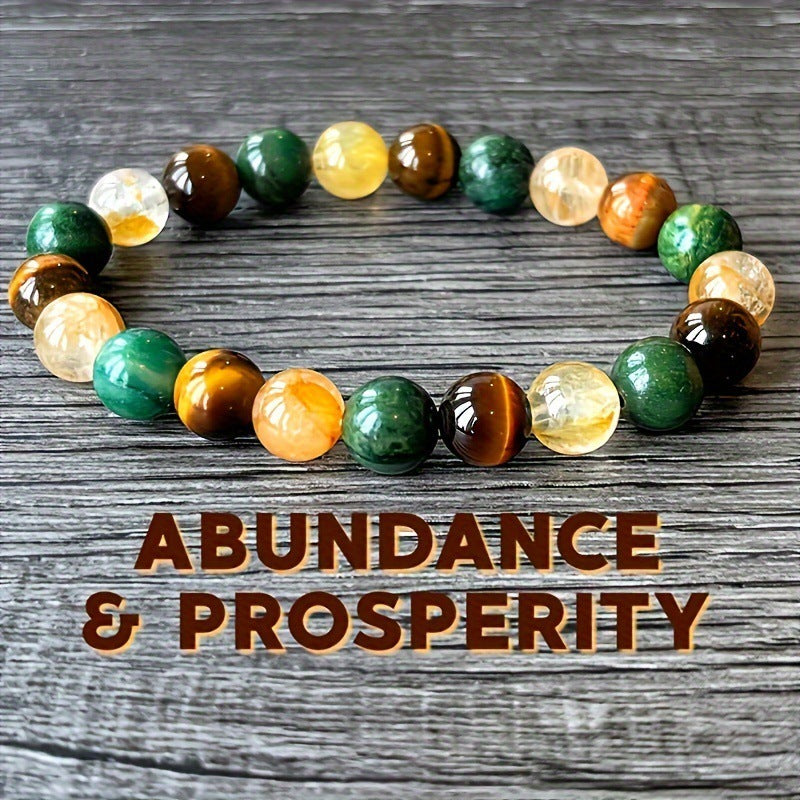 Natural Stone Citrine & Malachite Bracelet